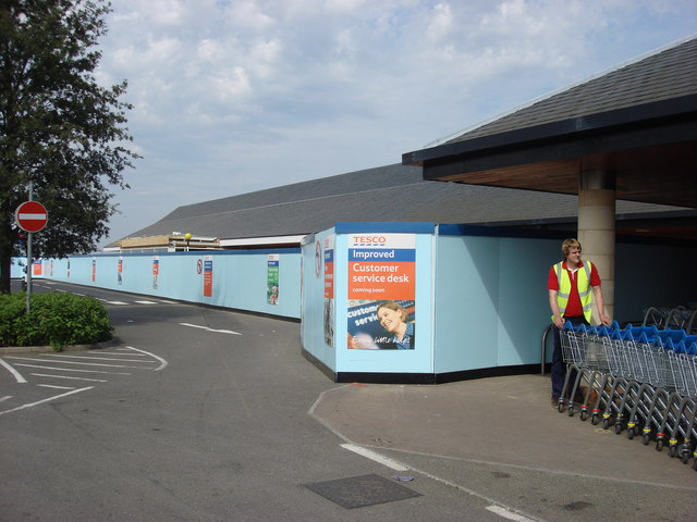 File Construction Of New Entrance At Tesco Supermarket Sudbury