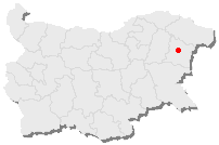 جای شهر وارنا بر روی نقشه بلغارستان