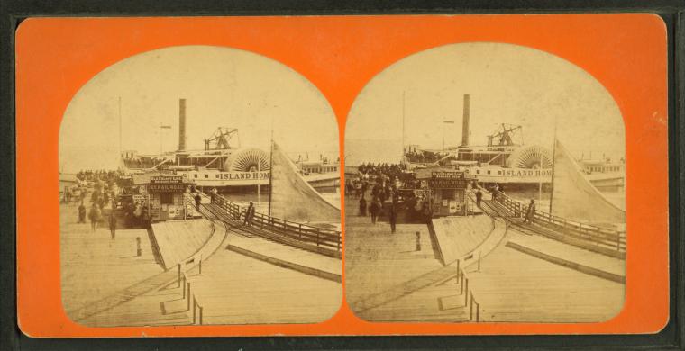 File:People waiting to board the steamboat, "Island Home," at Oak Bluffs pier, from Robert N. Dennis collection of stereoscopic views.jpg