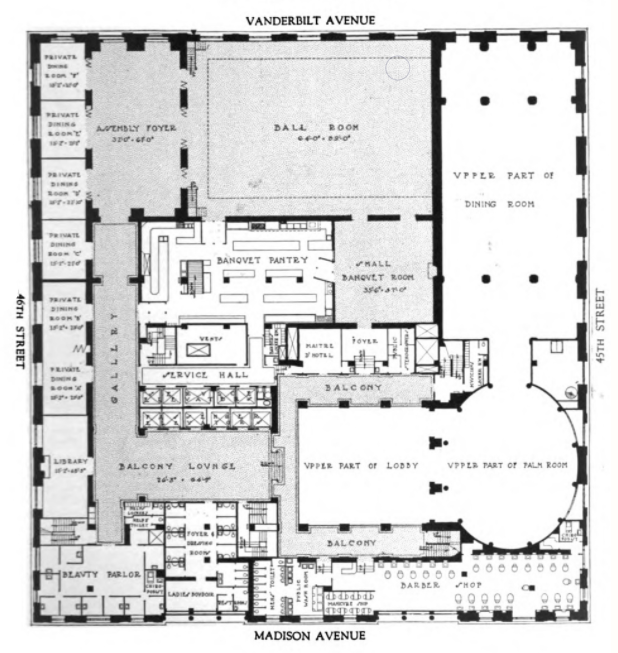 hotel lobby plan with dimensions