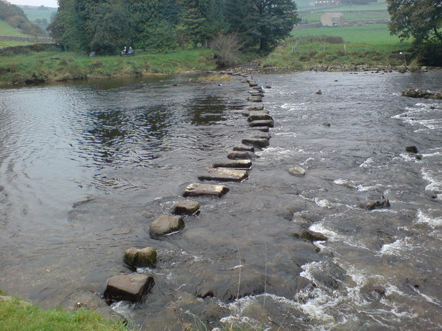 Stepping stones over the Wharfe - geograph.org.uk - 360778