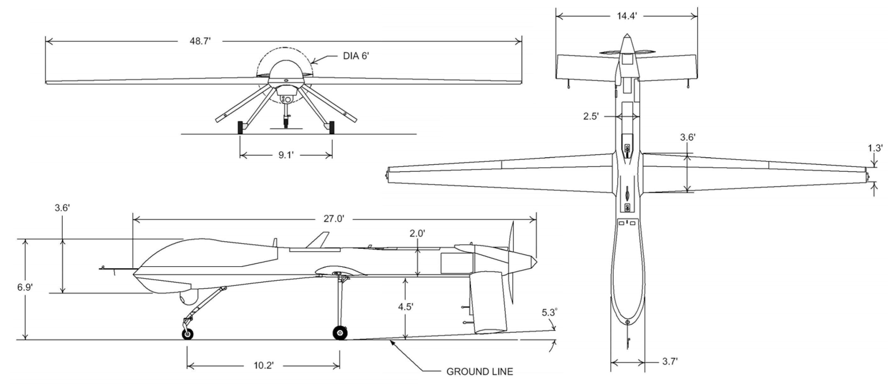 File:USAF RQ-1B Predator UAV 3view.jpg - Wikimedia