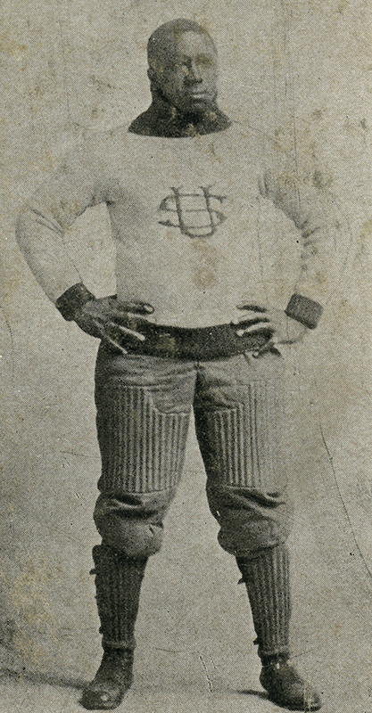 W. C. Strudwick (1884–1932) in Shaw University football uniform, future graduate from Leonard Medical School (class of 1912) and physician in Durham, NC