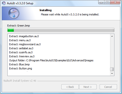 AutoIt-Installation: Fortschritt
