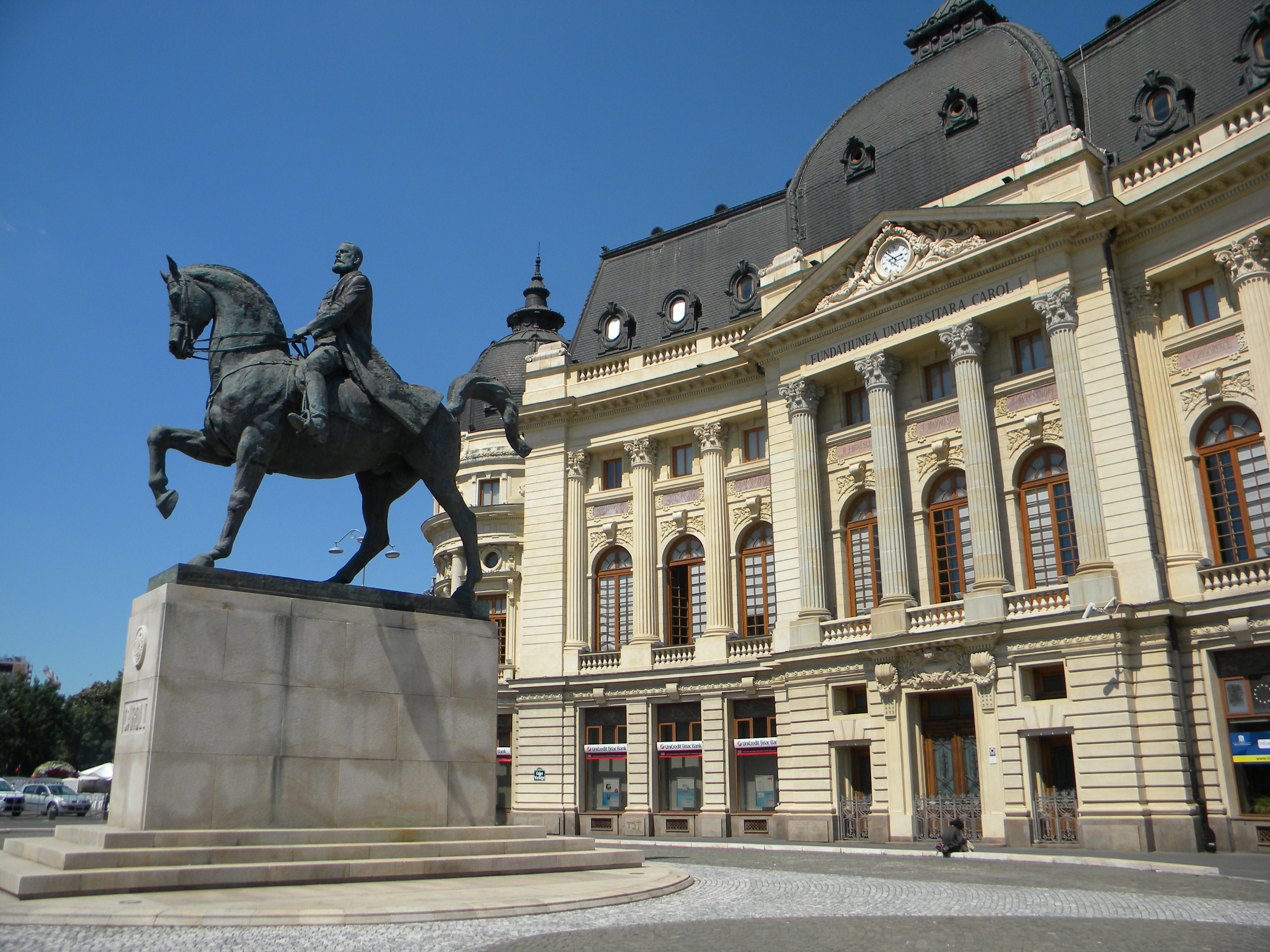Petition stout organize File:Bucuresti, Romania, Biblioteca Centrala Universitara (Statuia ecvestra  a lui Carol I; 2).jpg - Wikimedia Commons
