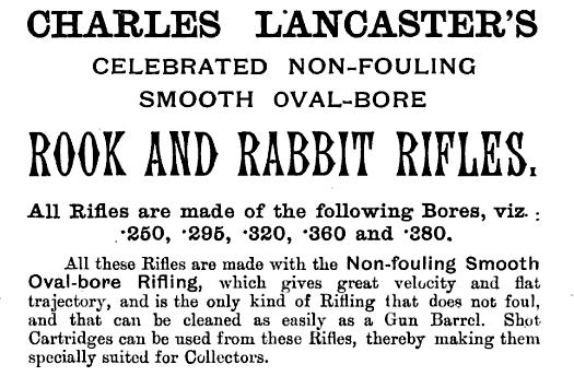 File:Charles Lancaster rook rabbit rifles 1892 advertisement.png