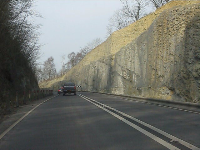 File:Deep rock cutting on the A458 - geograph.org.uk - 2867146.jpg