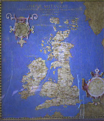 Географическая карта Англии в зале Маппамондо