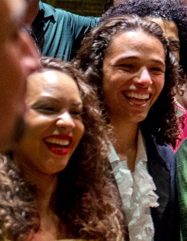 Jasmine Cephas Jones and Anthony Ramos in Hamilton costume, July 2015