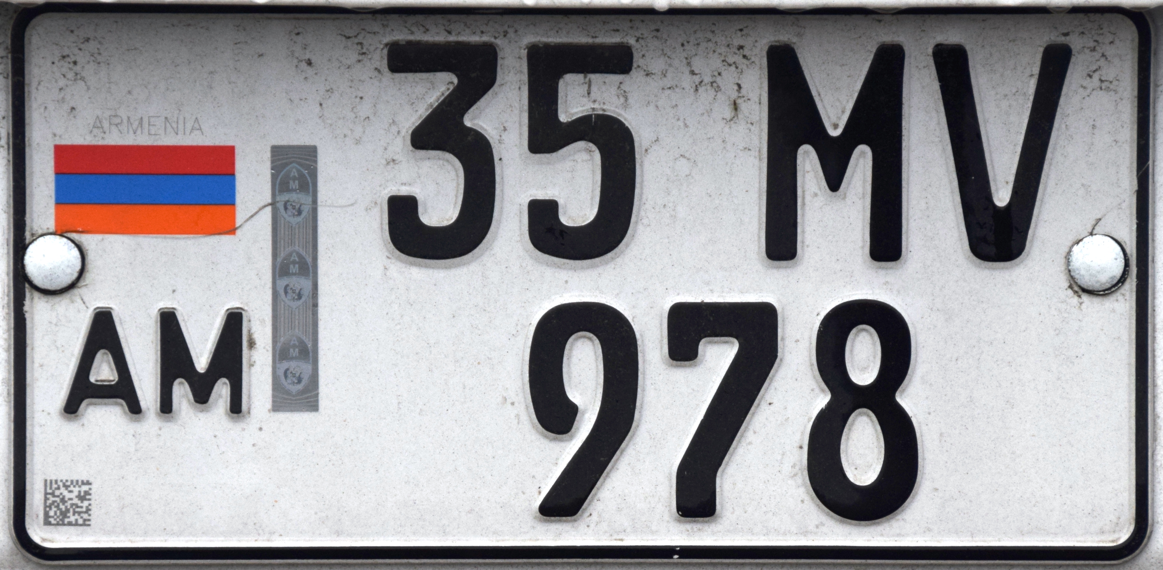 Armenian car number Plate