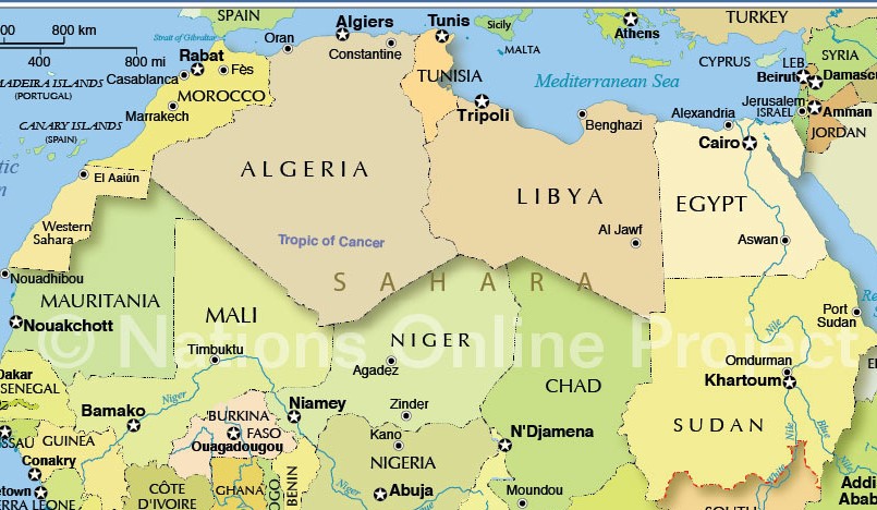 Northern Africa Map