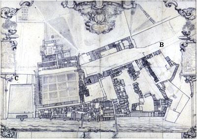 Datei:Plan of Whitehall Palace 1680.jpg