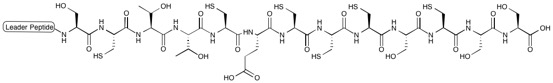 Nosiheptide precursor peptide including 37 amino acid leader peptide and 13 amino acid structural peptide (shown). Precursor Peptide Nosiheptide.jpg