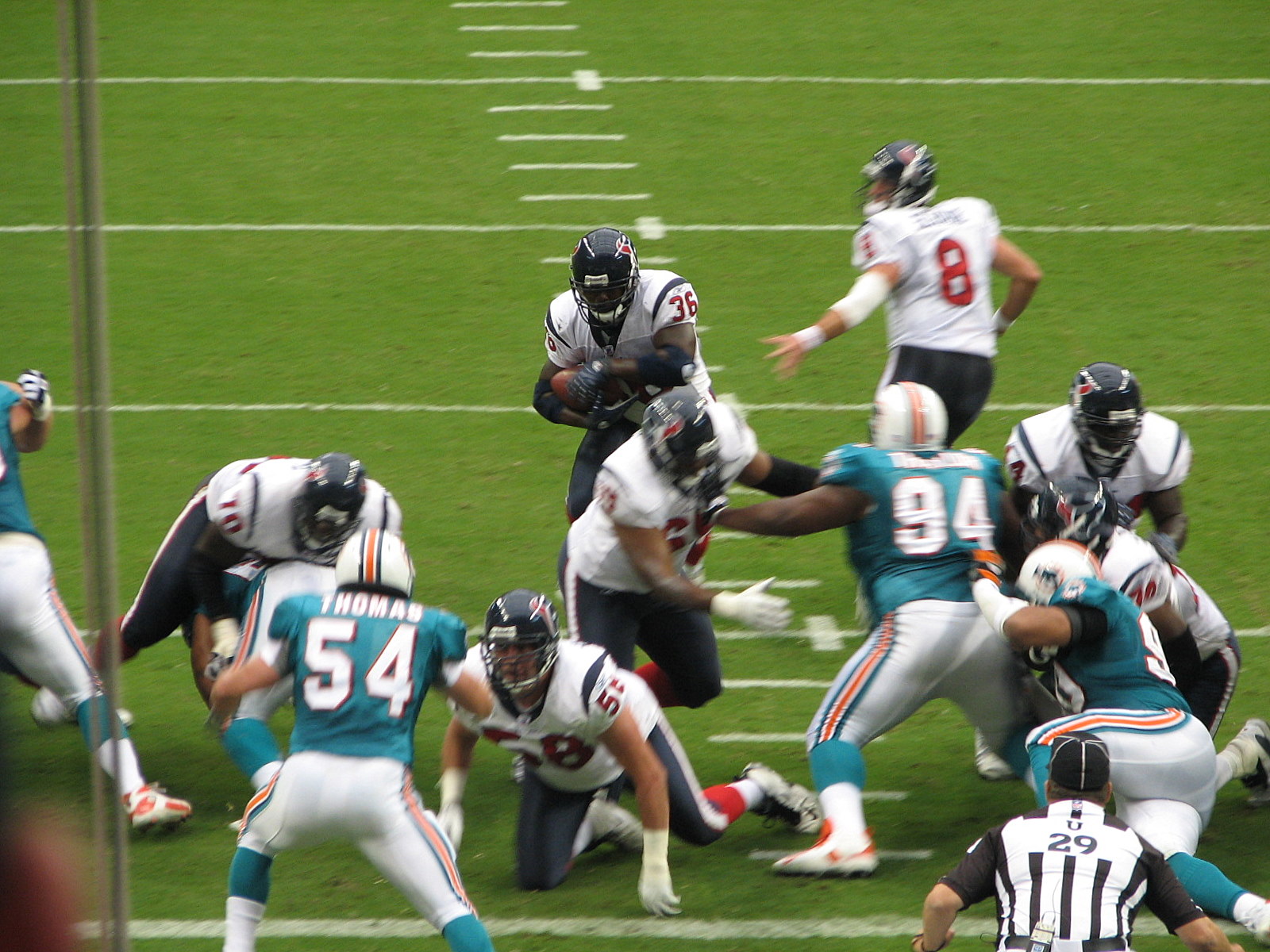 Schaub Hands off to Ron Dayne.jpg. 