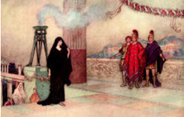 The First Meeting of Troilus and Cressida, by Warwick Goble, 1912