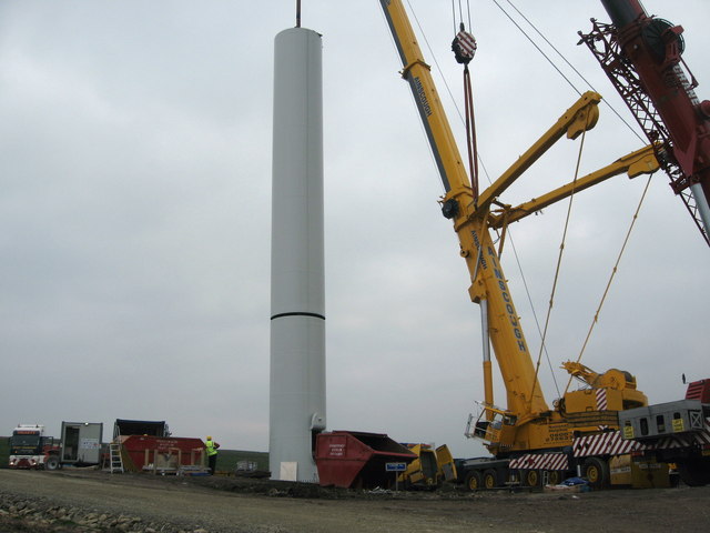 File:Turbine Tower No 17 during construction in June 2008 - geograph.org.uk - 829424.jpg