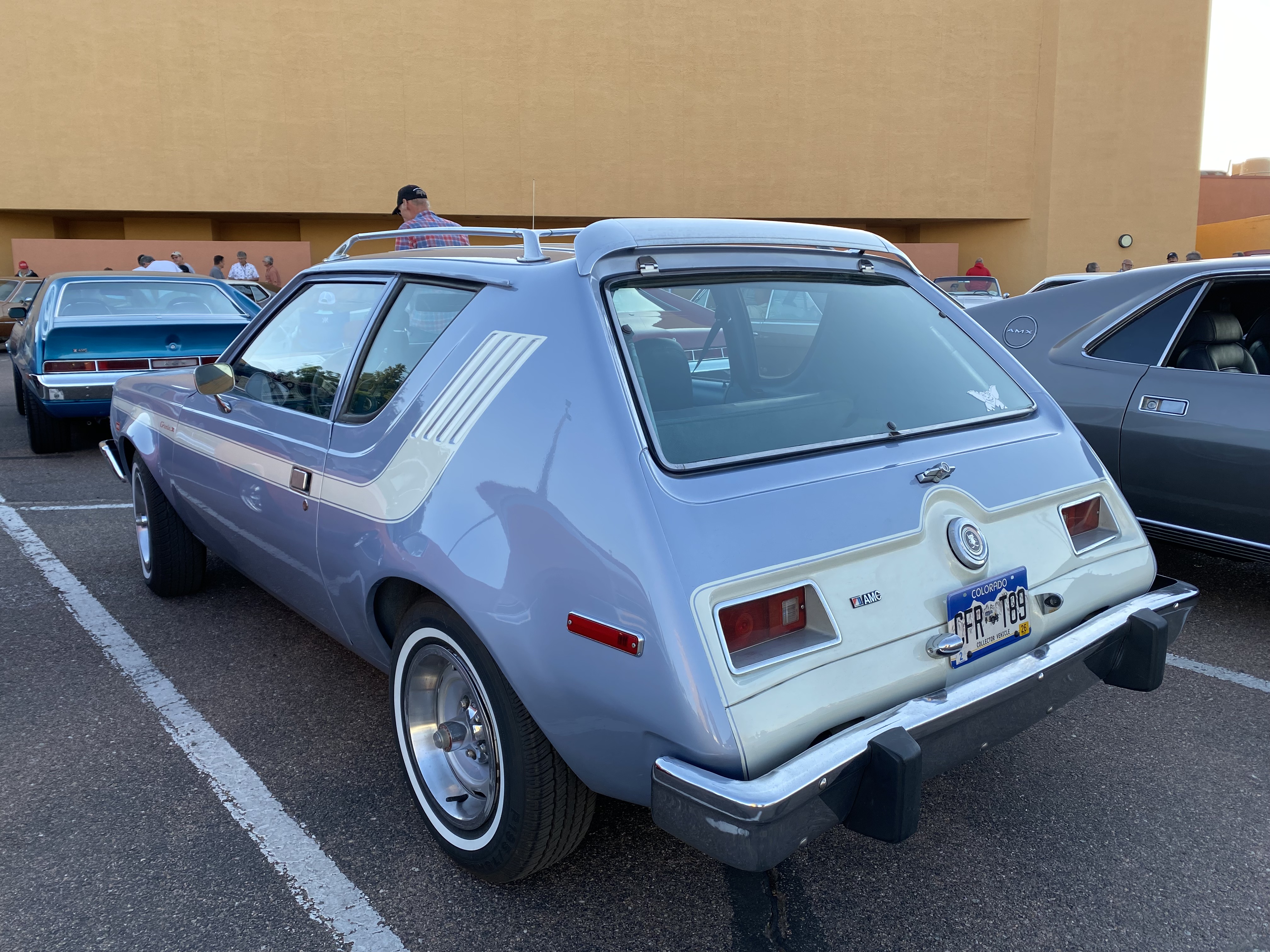 File:1974 AMC Gremlin X and Levi's package in Diamond blue at 2021 AMO   - Wikimedia Commons