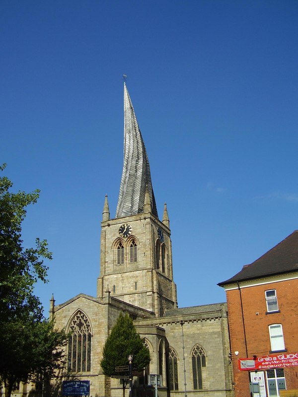 An image of Chesterfield's crooked spire.