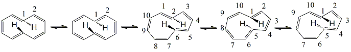 isômeros conformacionais adotados por (10)anuleno