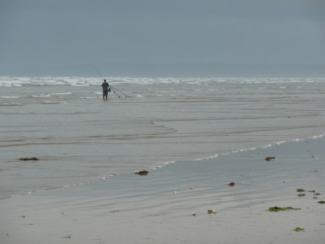 File:Fishing on the beach, Pembrey - geograph.org.uk - 956129.jpg