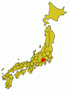 Japoniako antzinako probintzien mapa, artikuluan aipaturiko probintzia gorriz nabarmendua dagoelarik