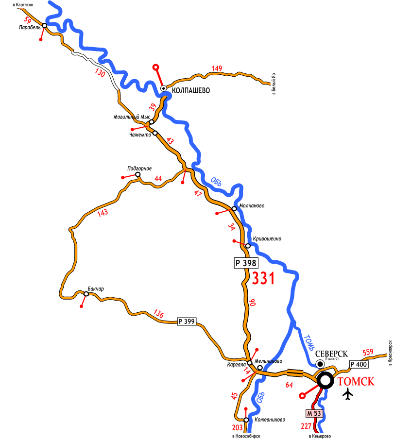 Карта колпашево спутник