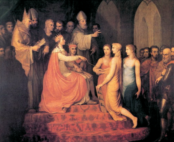 File:Symbolic allegory of the Union between the three Nordic countries in 1397.png