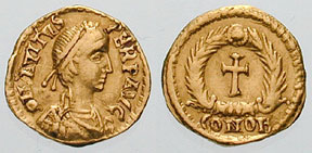 Avitus tremissis, one-third of a solidus, c. AD 456