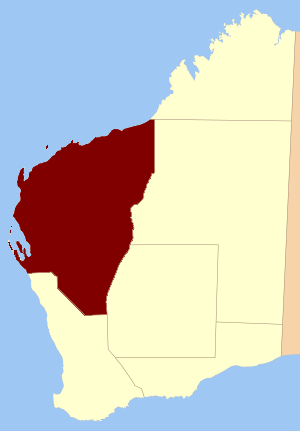 Location in Western Australia West land division of Western Australia.png