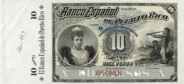 File:10 Pesos - Banco Español de Puerto Rico (1894-1897, SPECIMEN) Banknote.ws - Obverse.jpg