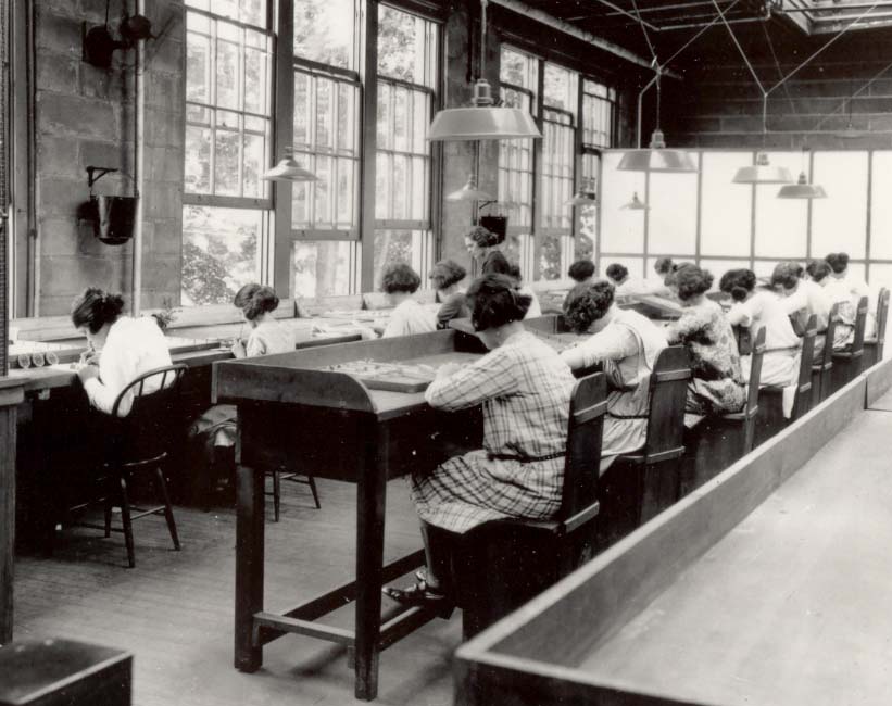 Radium painters working in a factory (Source: Wikipedia.org)