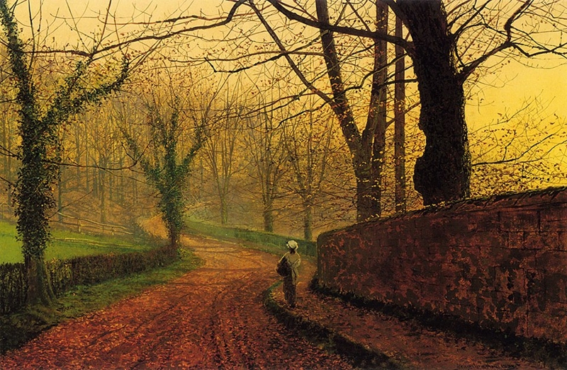 An image of 'Stapleton Park near Pontefract Sun' by John Atkinson Grimshaw.