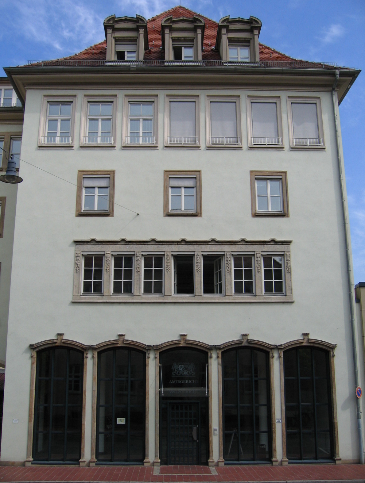 Description: Gebäude des Amtsgerichts (Teilansicht), Synagogenplatz 1 in Bamberg (Germany) Source: s...