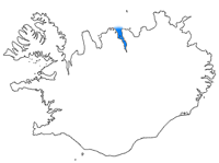Eyjafjörður, location marked in blue