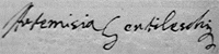 Gentileschi, Artemisia - Autográf - 1635.gif