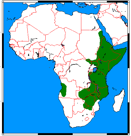 Utbredningsområde enligt IUCN