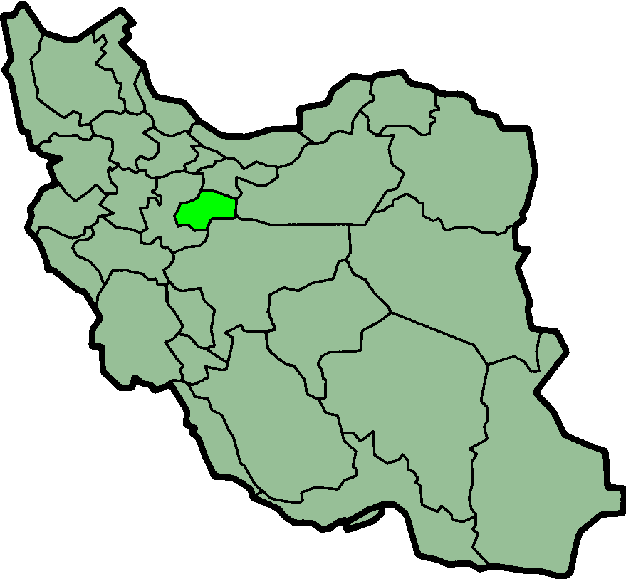 Map showing Qom in Iran