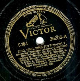 Sing sing band. Louis prima - Sing, Sing, Sing. Sing, Sing, Sing (with a Swing). Луи Прима пой пой пой. Оркестр бенни Гудмана ..Грампластинка Sing, Sing, Sing (with a Swing) ..1936..