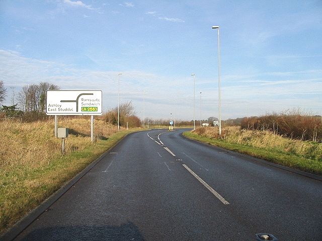File:The old A256 as it joins the new - geograph.org.uk - 639305.jpg