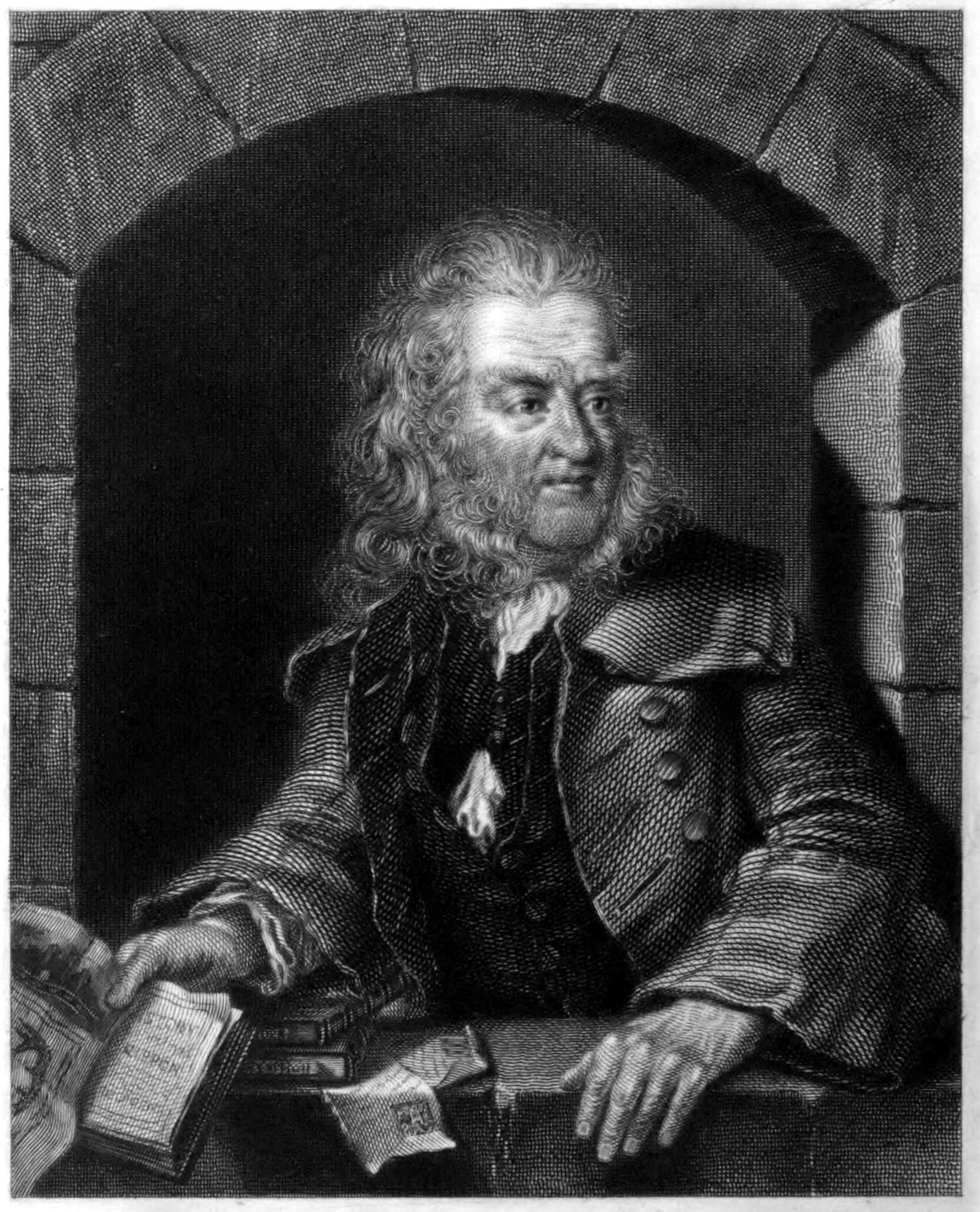 Thomas Gent, in later life, mezzotint based on an oil painting by [[Nathan Drake (artist)|Nathan Drake]]