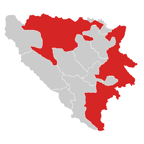 Blank map of Bosnia and Herzegovina, Republika Srpska highlighted.png
