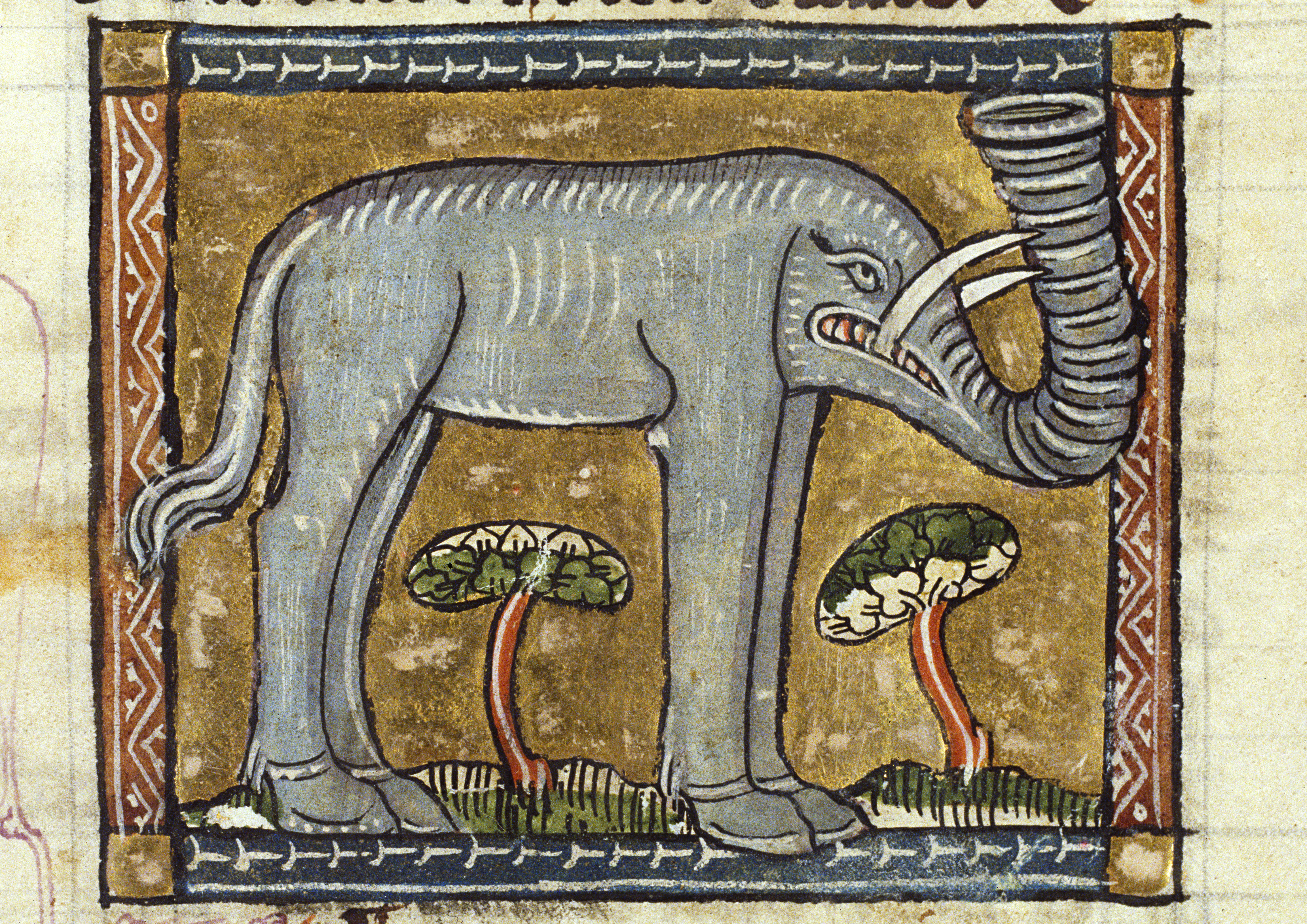 Средневековое изображение слона