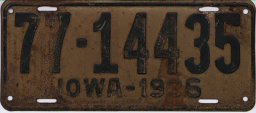 Iowa_1936_license_plate_-_Number_77-14435.jpg