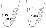 Early hard wing vs 35th Series leading edge slats.