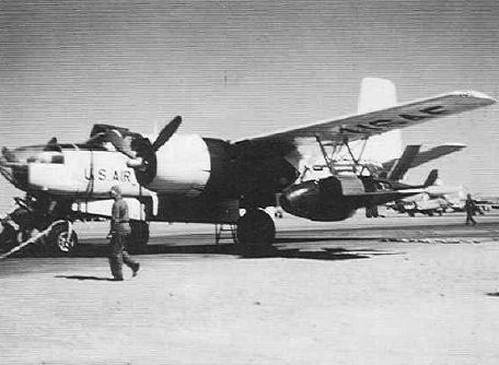 DB-26C Invader of 4750th ADS carrying Q-2A Firebee at Yuma in 1956.jpg