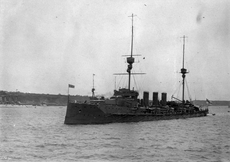 File:HMS Minotaur at the Quebec Tercentenary 1908 LAC 3361857.jpeg