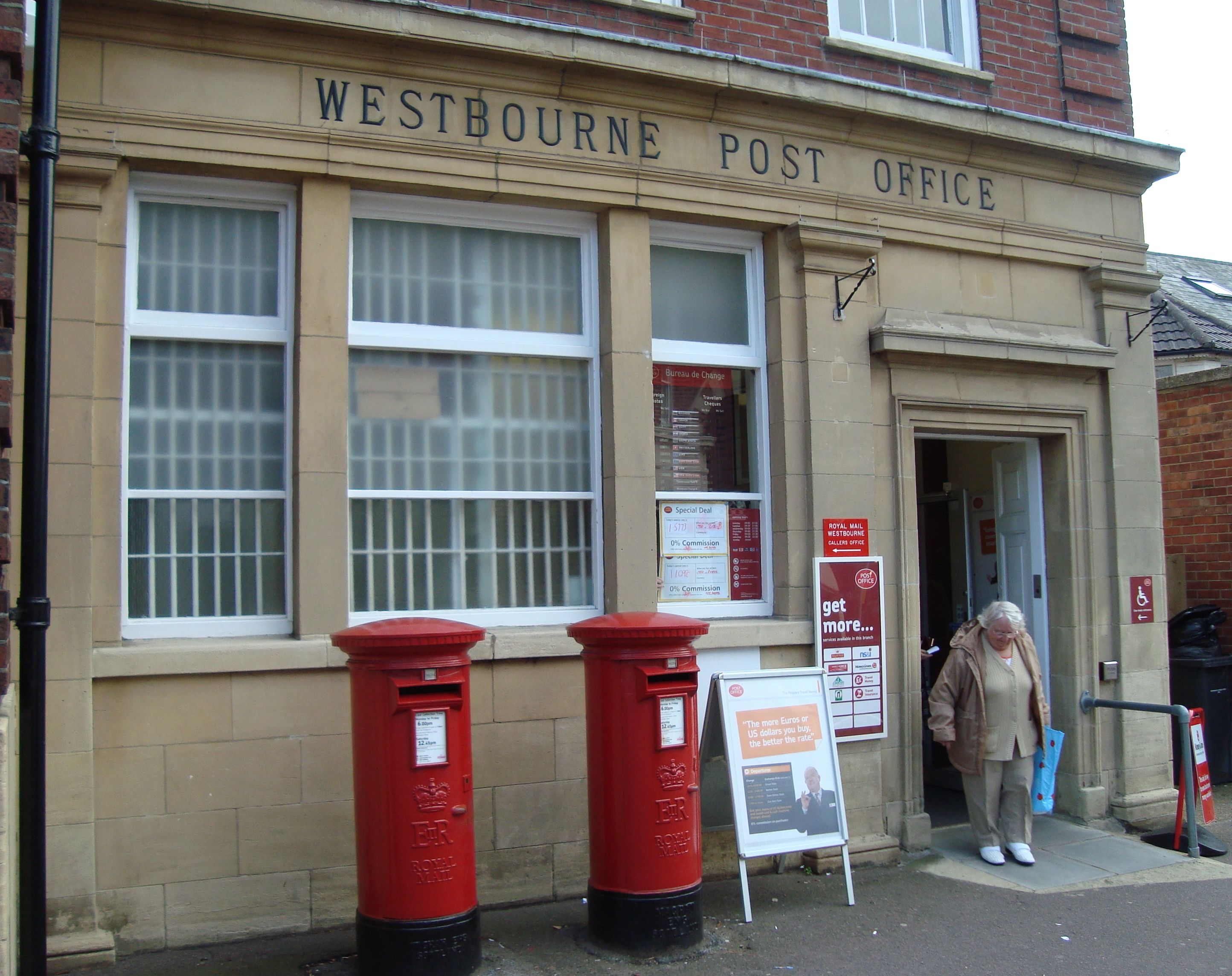 The bank is the post office