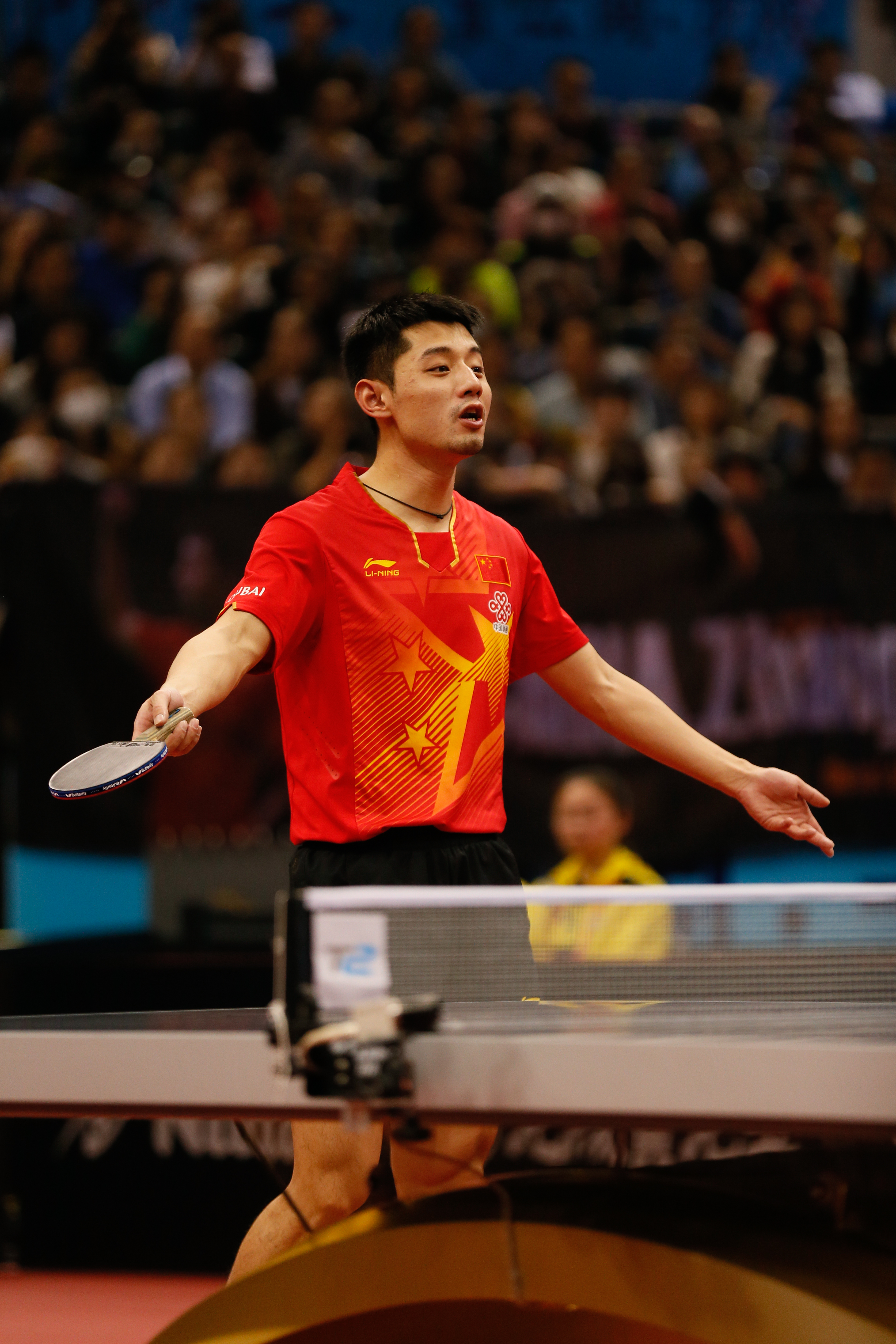 Download Epic Moment in Table Tennis Championship Wallpaper