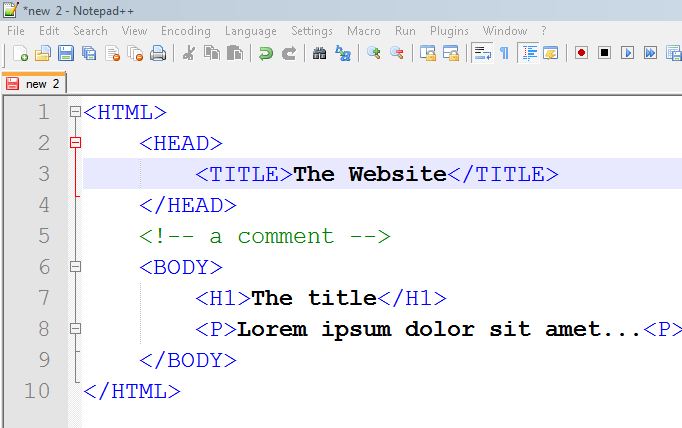 HTML শেখা। দ্বিতীয় পর্ব। #HTML Screen_capture_of_Notepad%2B%2B