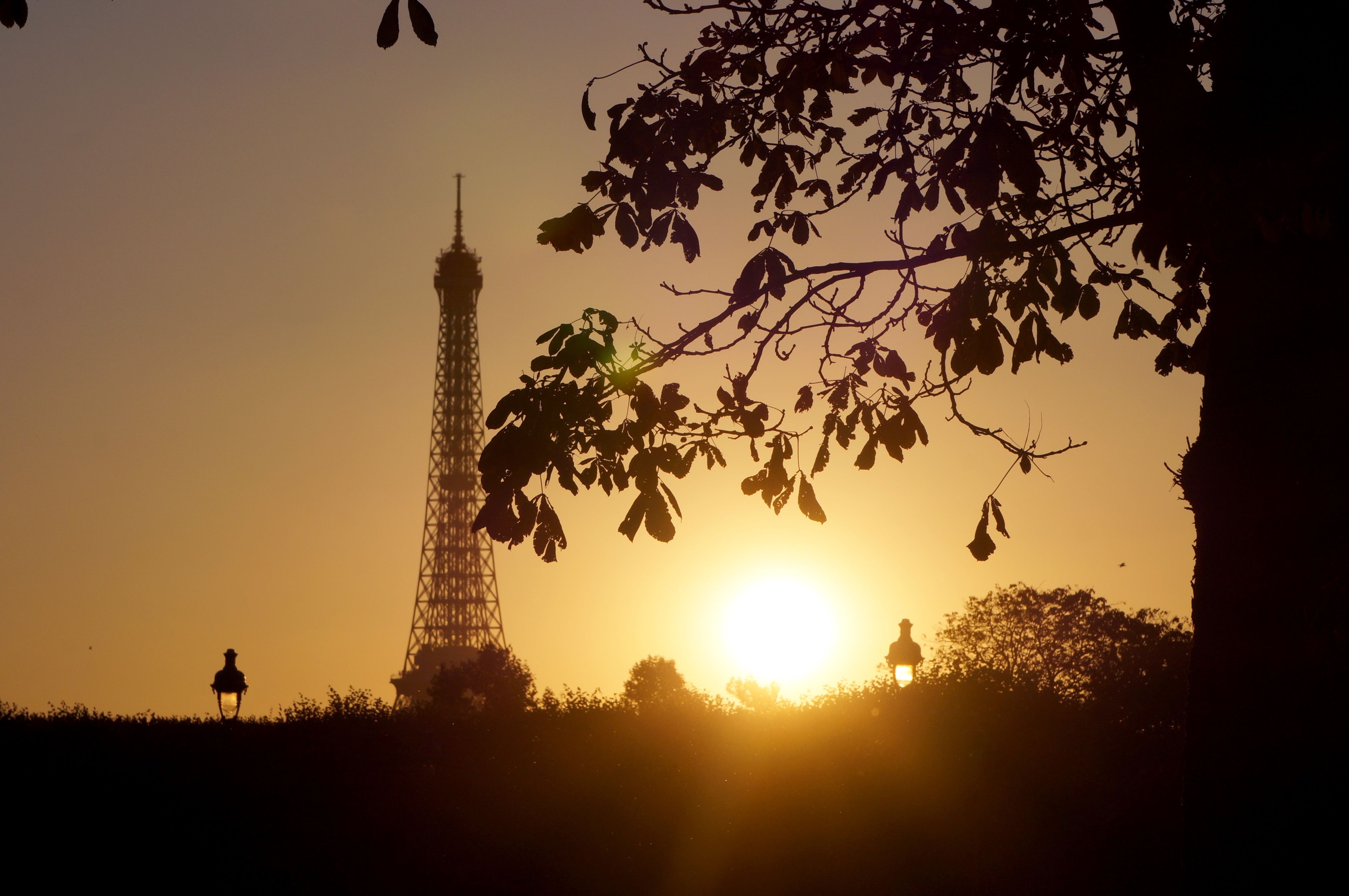 Fichiertour Eiffel Au Coucher Du Soleil Depuis Le Louvre